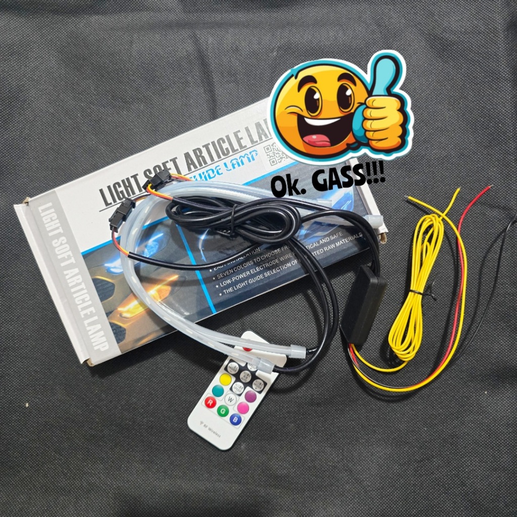 (Satu set 2 pcs dijual) lampu Alis Remot LED slim alis DRL fleksibel waterproof 30cm 2 mode running 