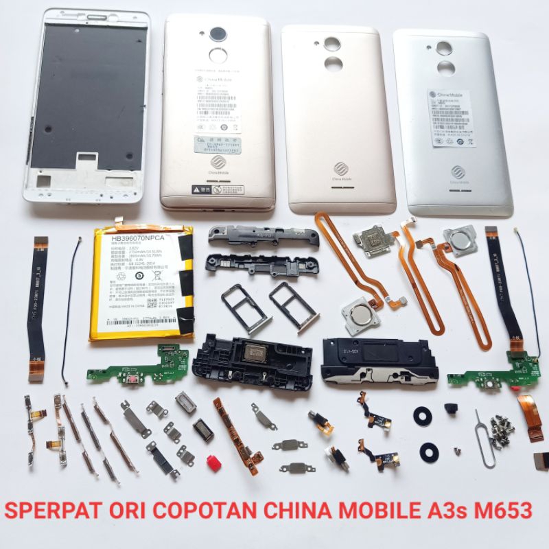SPAREPART SPERPAT ORIGINAL COPOTAN HP CHINA MOBILE A3S M653  BATERAI  BACKDOOR  FINGERPRINT  SIMTRAY