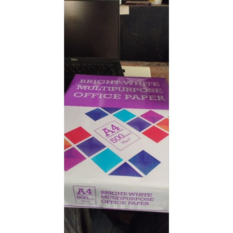 

kertas hvs A4 75gsm merk BMO (BRIGHT MULTIPURPOSE OFFICE PAPER), 1 rim (500 lembar)