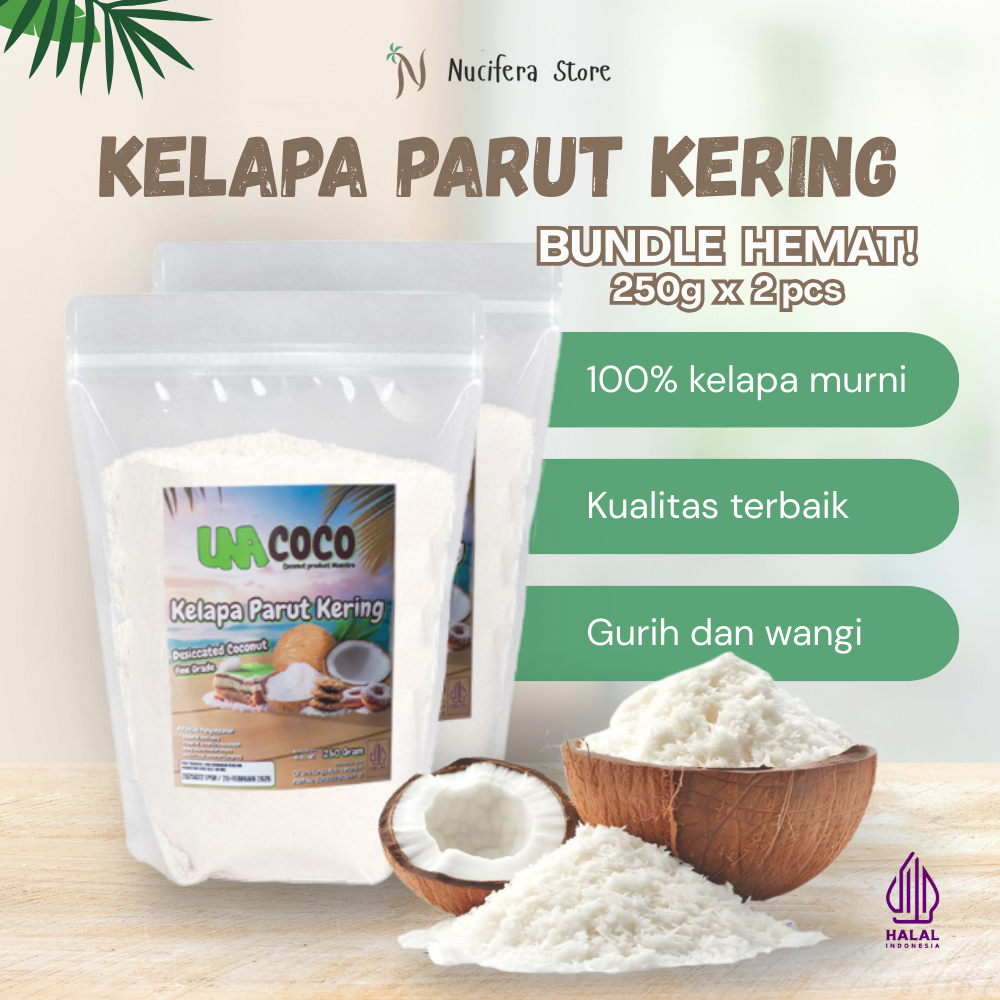 

Kelapa Parut Kering Dessicated Coconut - BUNDLE 500GR (2 X 250gr)