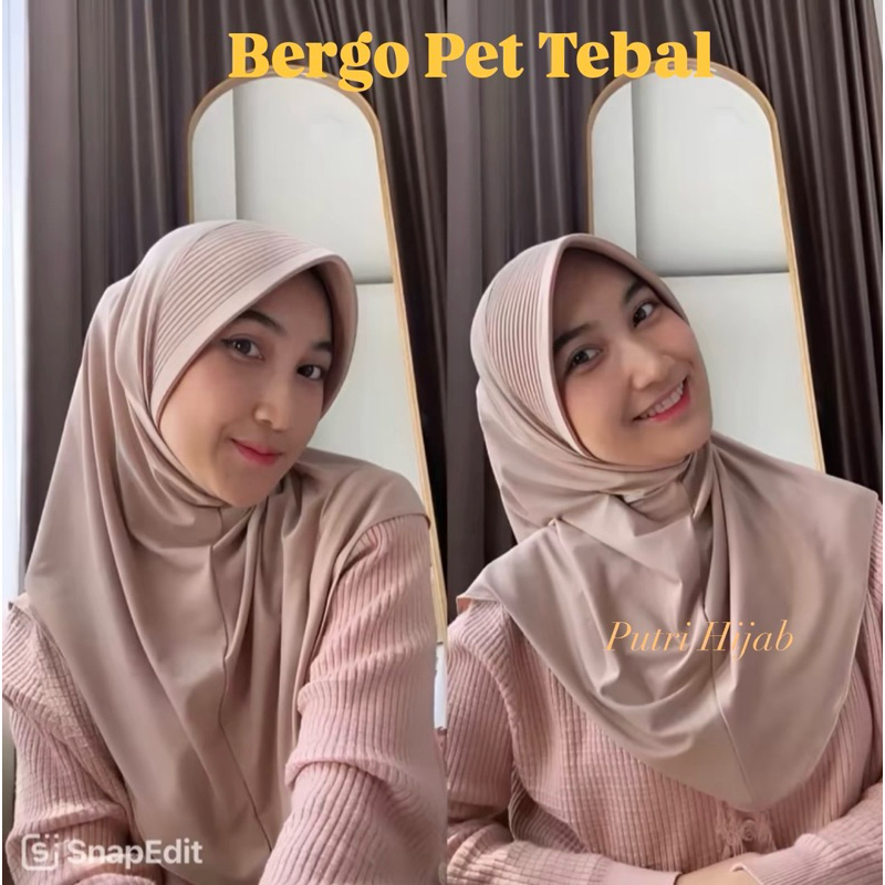 Hijab Bergo Instan Pet Tebal  M Kerudung Instan Pet Besar Jilbab Instan Sporty Pet Tebal Bergo Olahr