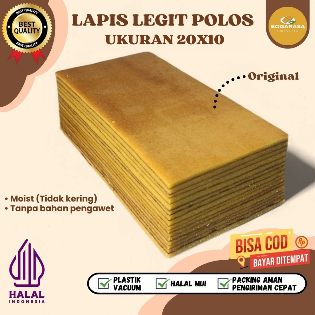 

Lapis Legit Polos Lapis Legit Wisman Premium Bolu Legit Pilihan Varian Rasa Original ukuran 20x10