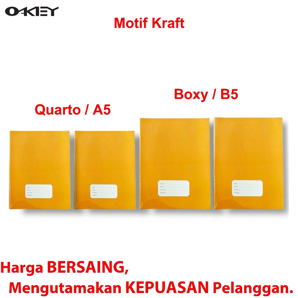 

H7Y Buku Tulis Quarto OKEY Isi 38 Lembar Kraft / Batik Produk KIKY Ukuran A5 Kecil - Kwarto Isi 10