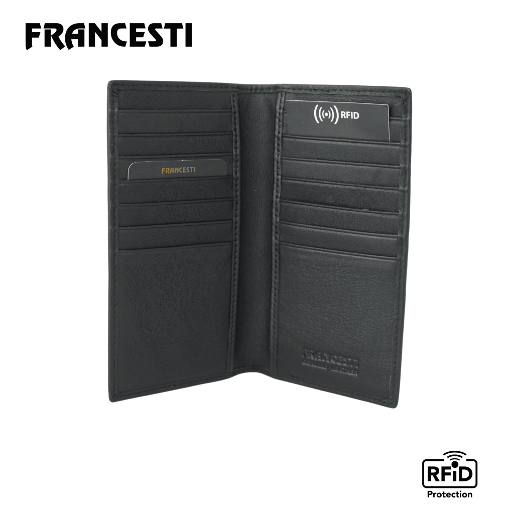 Francesti Dompet kartu 14 slot  genuine leather wanita/pria RFID Protection Genuine Leather 171R Bla