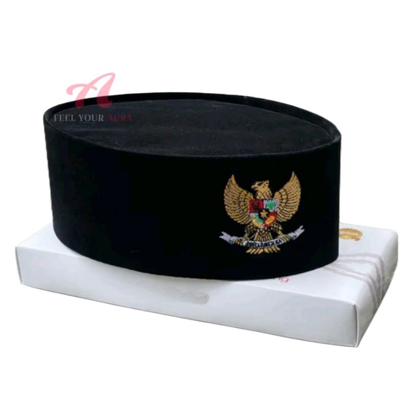 Peci Hitam Motif Garuda Bordir Songkok Hitam Garuda Bordir Murah Berkualitas Peci Hitam Songkok Hita