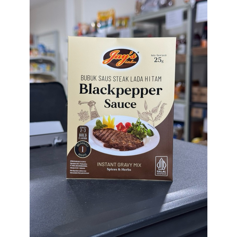 

Jay's Kitchen Blackpepper sauce / bumbu saus steak lada hitam 25gr