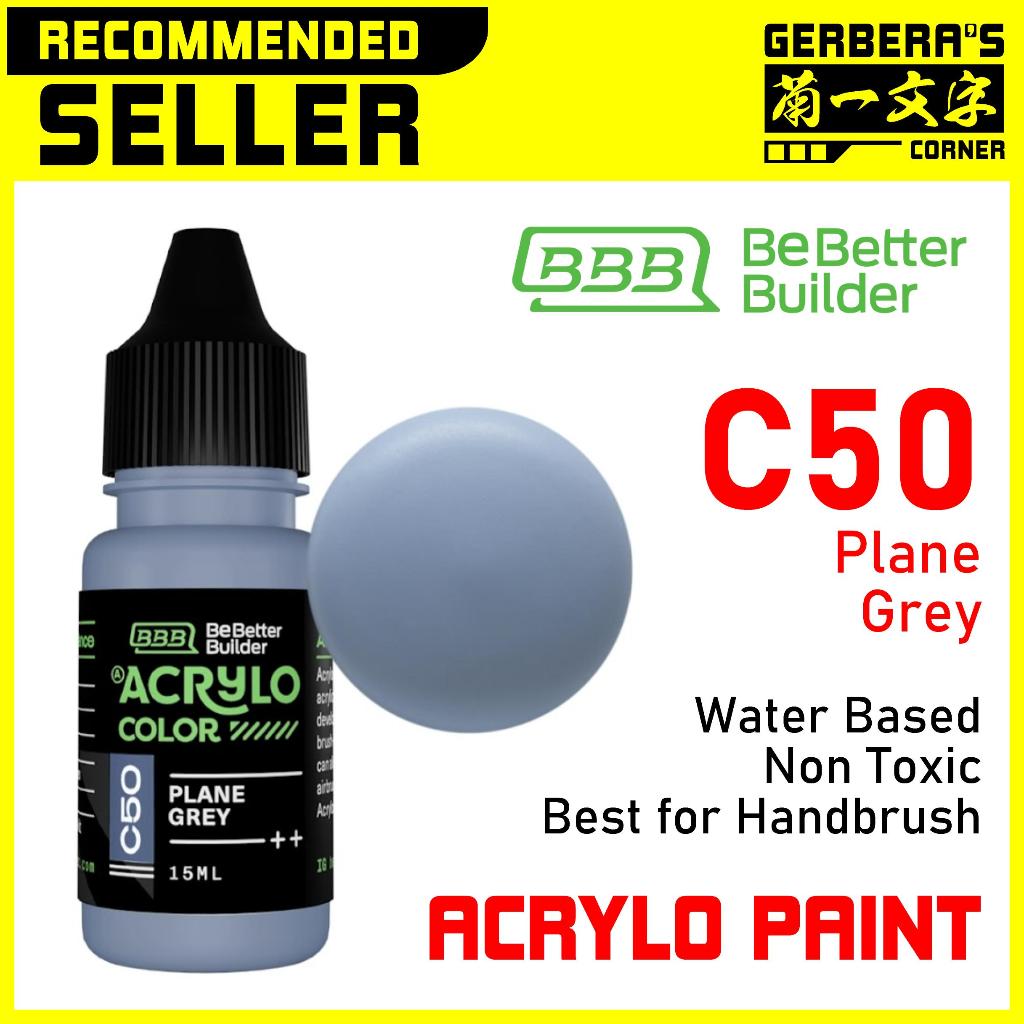 

ACRYLO PAINT C50 PLANE GREY - BOTOL TETES - Water Based Paint Cat Kuas Airbrush