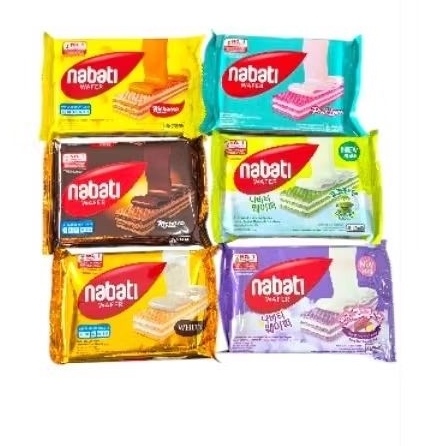 

Nabati Wafer Varian Rasa – Cokelat, Keju, Cocopandan, Pink Lava, White, Taro