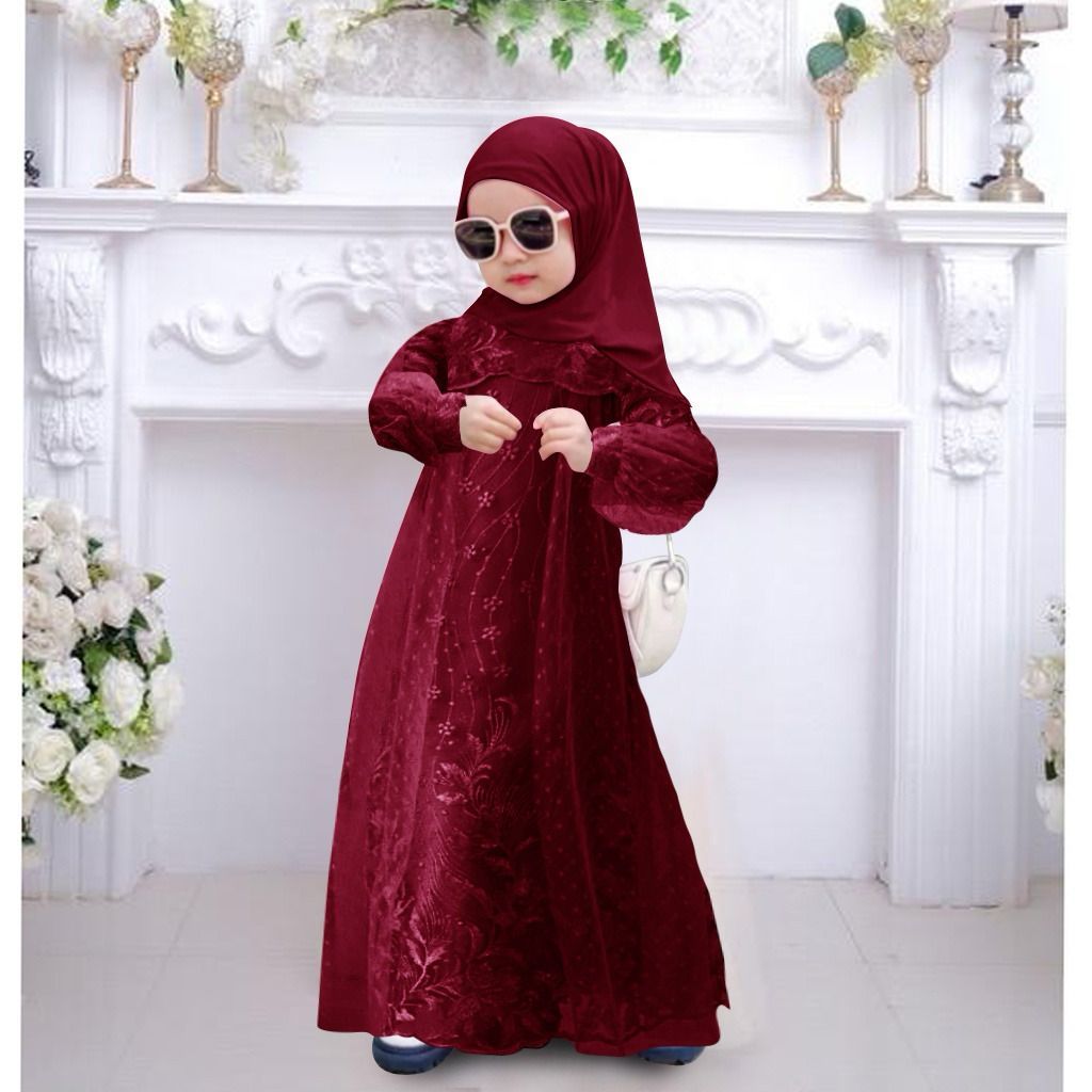 Gamis laila kids (3-5thn)(6-8thn)(9-11thn) Gamis anak perempuan Dress anak perempuan Gaun anak perem