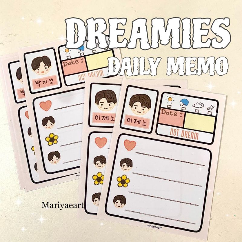 

Dreamies memo nct memopad notepad notebook jurnal buku catatan agenda notes by mariyaeart
