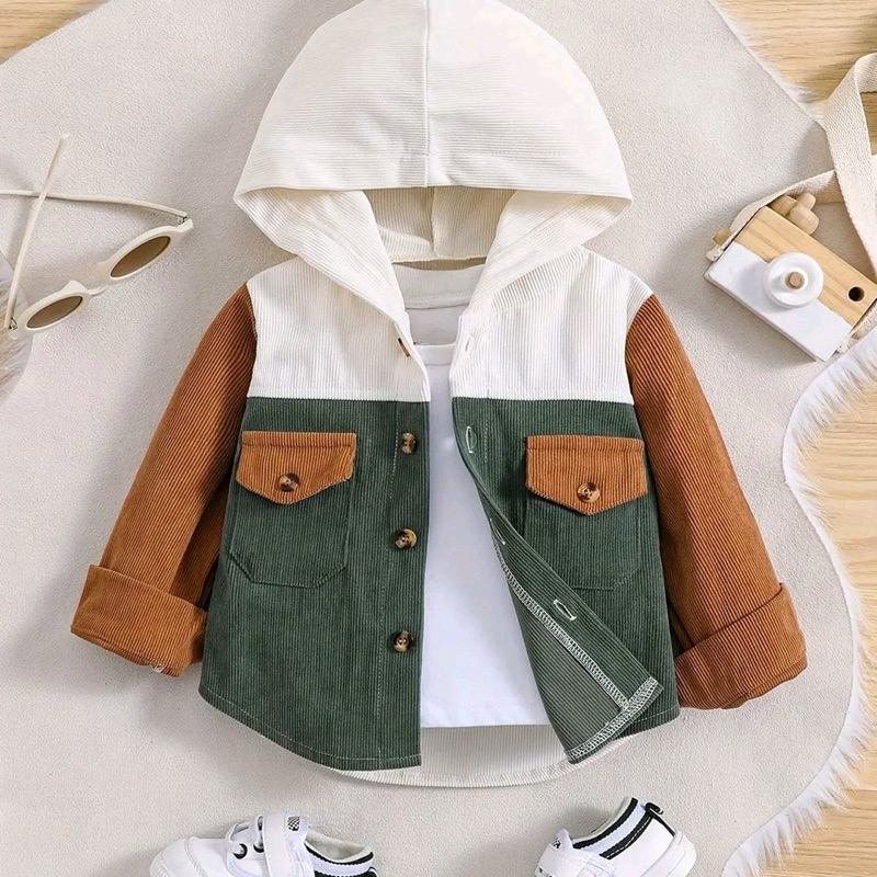 KEMEJA ZIPP HOODIE CORDUROY ANAK USIA 1-12 TAHUN // FASHION ANAK KOREA