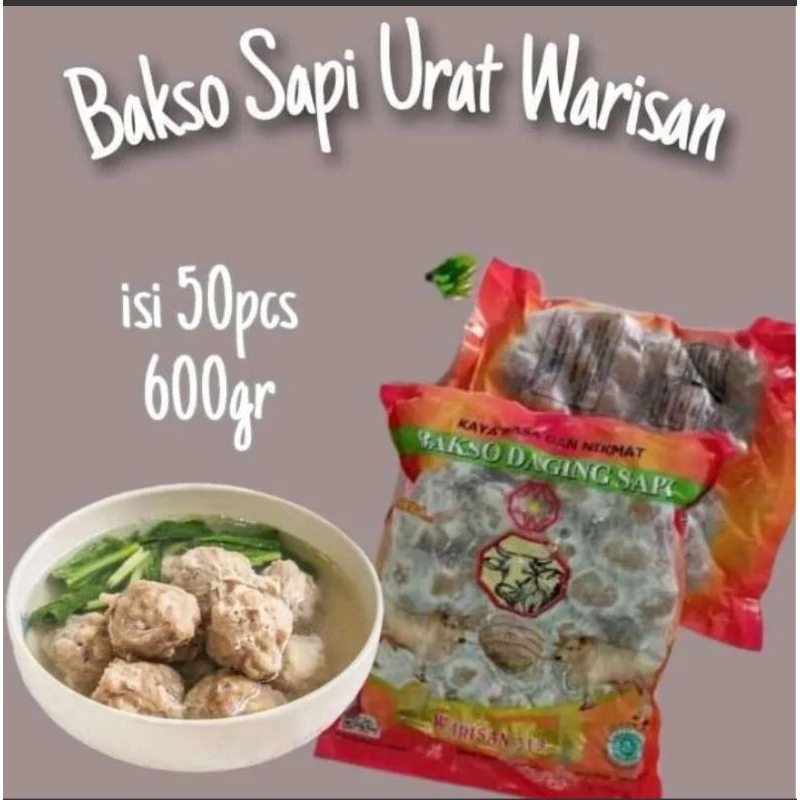 

Warisan Bakso Urat 600gr 50 pcs