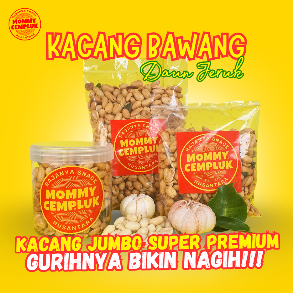 

Kacang Bawang Daun Jeruk Kacang Jumbo Premium Mommy Cempluk Cemilan Kiloan Makanan Ringan