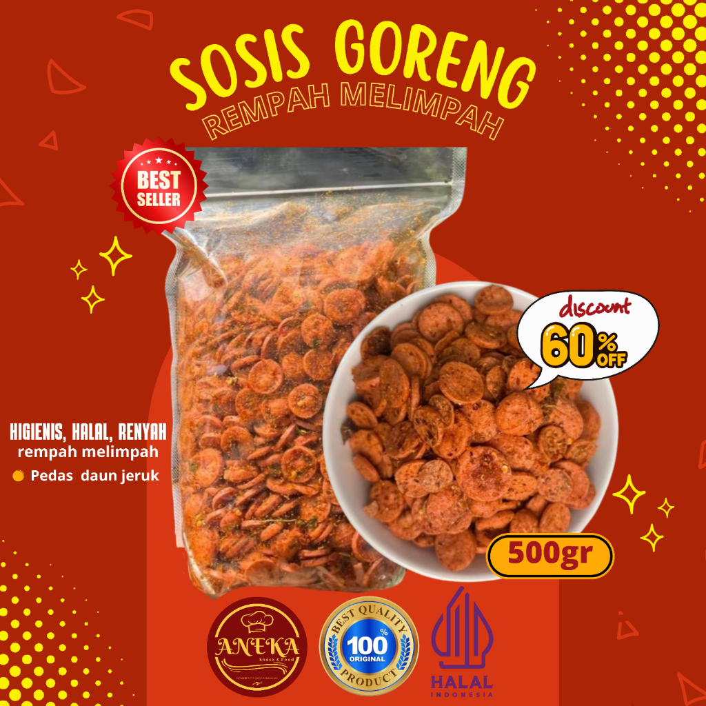 

Sosis Goreng Pedas 500 Gram/Sosreng Bumbu Special/Sosis Goreng Viral/Pedas Nikmat