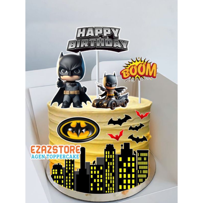 Topper Batman, Topper cake, Hiasan kue ulang tahun topper karakter Batman