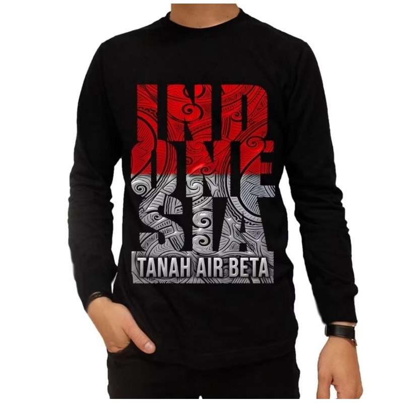 KAOS LENGAN PANJANG INDONESIA TANAH AIR BETA