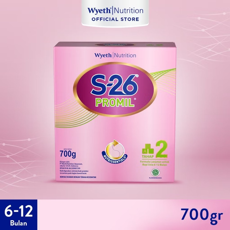 

S-26 Promil Tahap 2 Susu Formula Lanjutan Usia 6-12 Bulan Kotak 700 Gr
