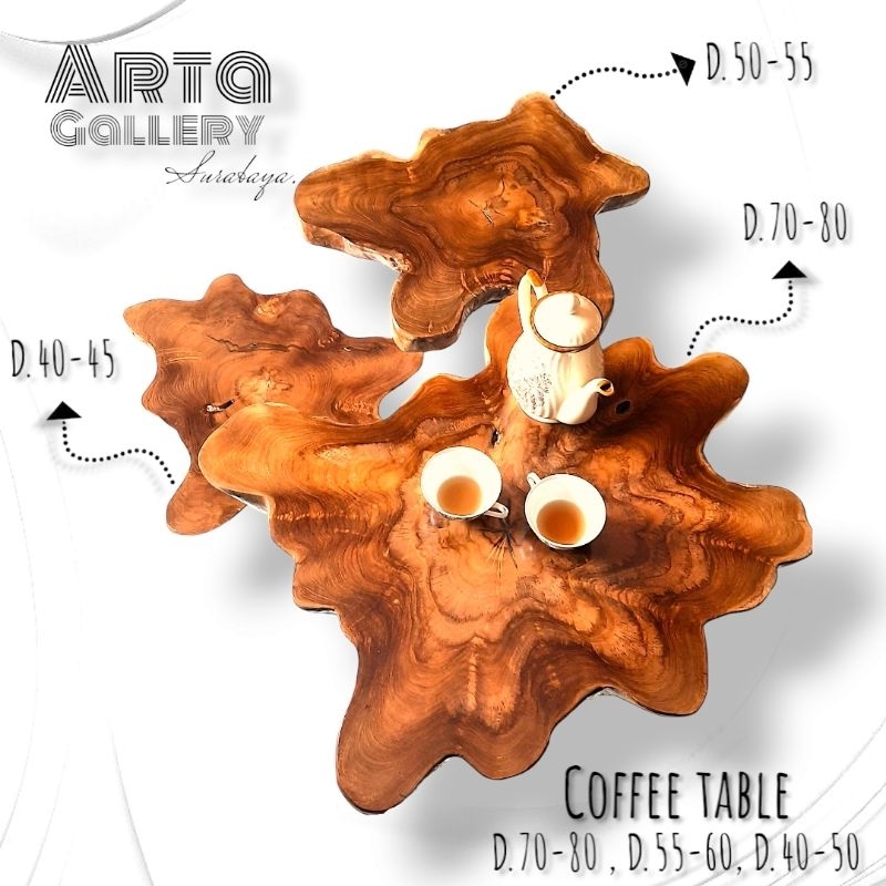 MEJA AKAR KAYU JATI TEBAL 5CM-6CM , COFFEE TABLE , meja minimalis. meja akar jati terbaik, meja kayu