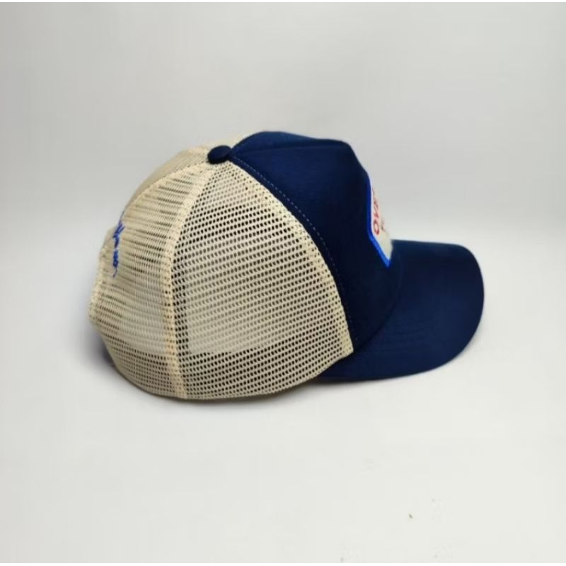 Farwide Club - Topi Jaring Trucker Hat Vintage Raffel Denim Lidah Pendek Unisex