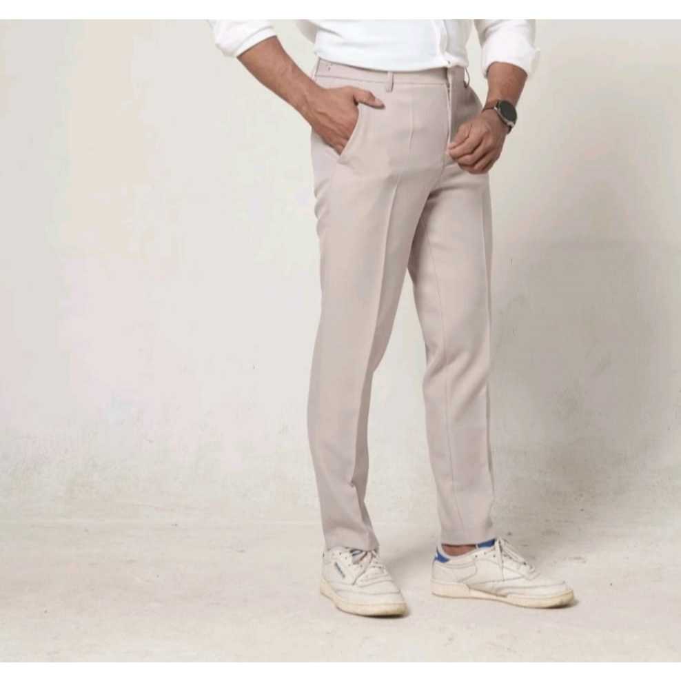 FIADSA - Celana Bahan Pria Formal Cream
