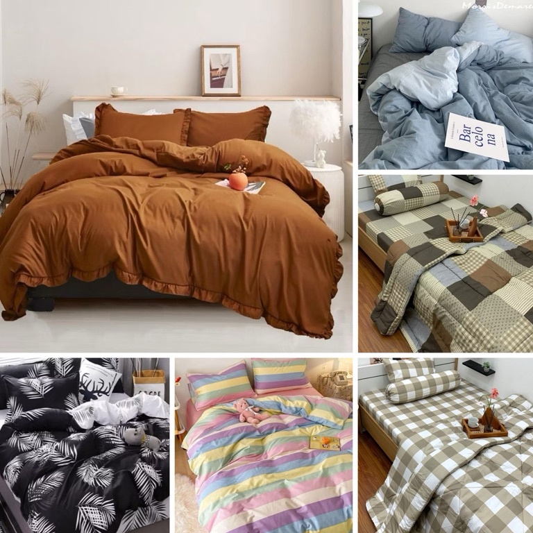 55CHEKOUT PART 3  SPREI AESTHETIC HOMEMADE  SEPREI KOTAK EMILY DELON  SPREI POLOS WARNA HITAM ROMANT