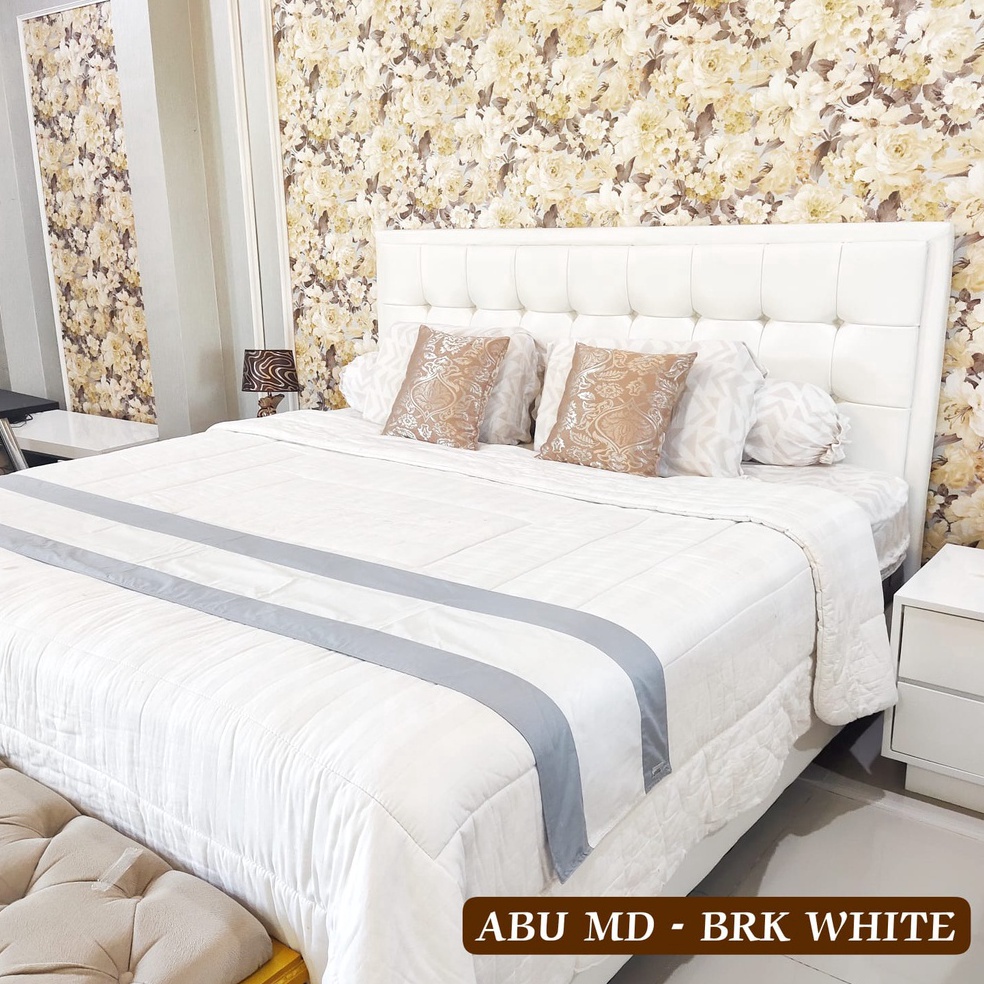 55 Trend Terbaru Bed Runner Hotel Mewah Polos Two Tone Bahan Katun l Taplak Tempat Tidur Kost Exclus