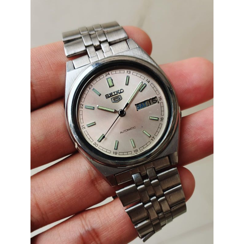 Seiko 5 automatic original 7009 salmon dial vintage rare langka