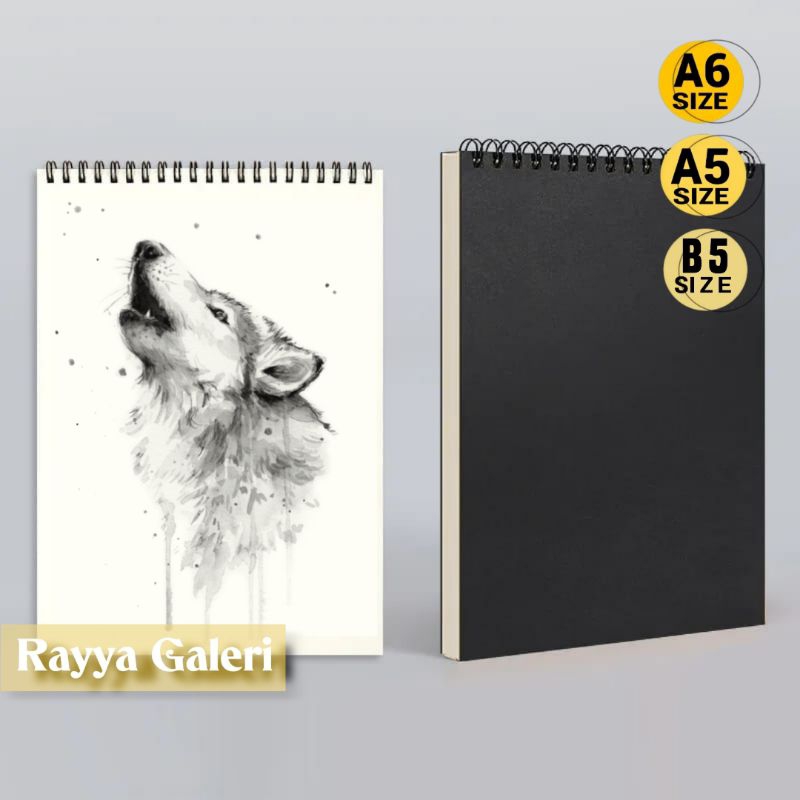 

Buku gambar sketchbook watercolor tebal 250gsm double ring spiral buku gambar A6 A5 B5 watercolor