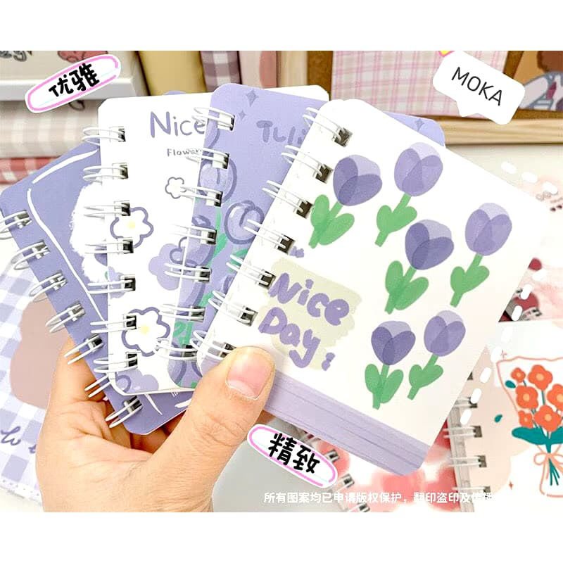 

1Pcs NOTEPAD A7 BUKU SPIRAL MINI Diary Notebook Kecil Motif Flower Buku Mini Catatan Garis