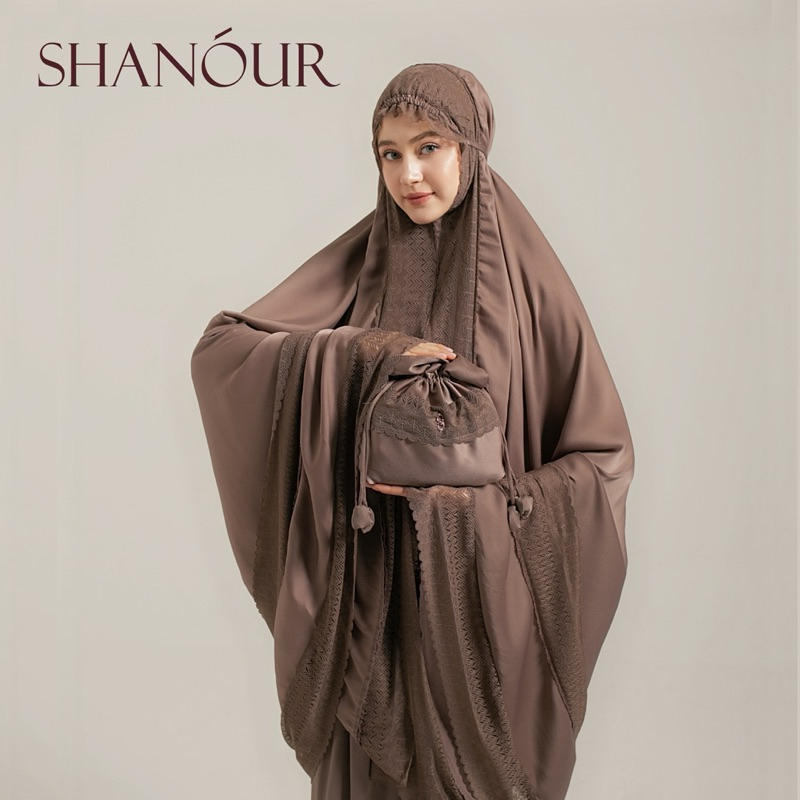 Mukena Premium Silk Taupe Dune | Mukena Sutra Mewah with Box | Luxury Hampers Prayer Set Umroh, Sese