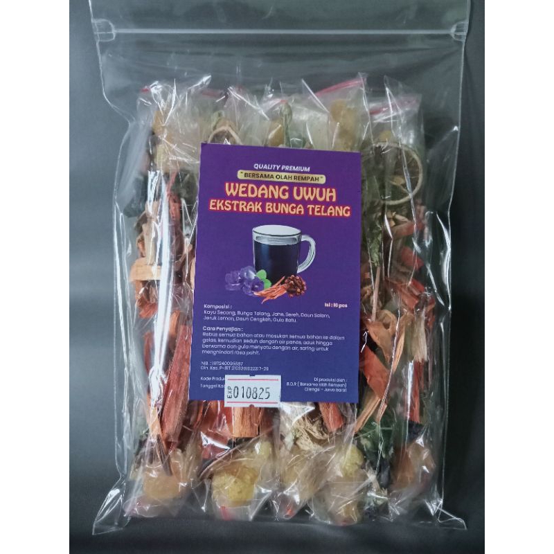 

PAKET 5 PACK Wedang Rempah Bunga Talang+Jeruk Lemon Lengkap gula Batu