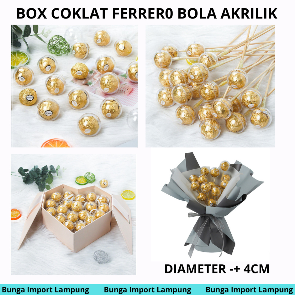 

(1 PCS) Bungkus Box Coklat Ferrero Rocher Bola Akrilik Bulat Transparant