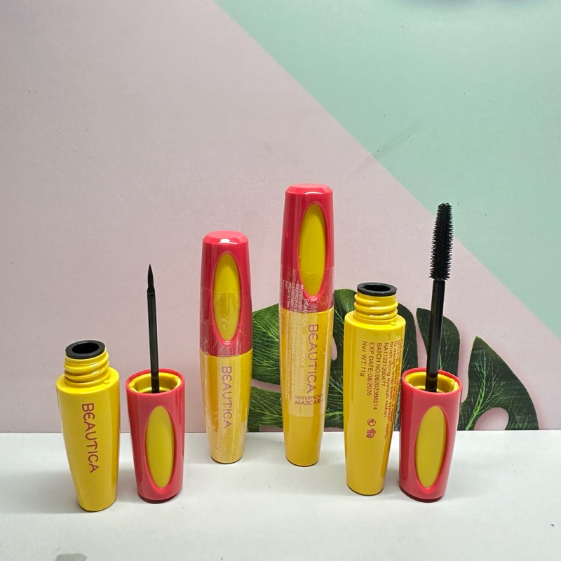 Beautica Eyeliner/Mascara Kuning Waterproof/Beautica mascara/Beautica eyeliner