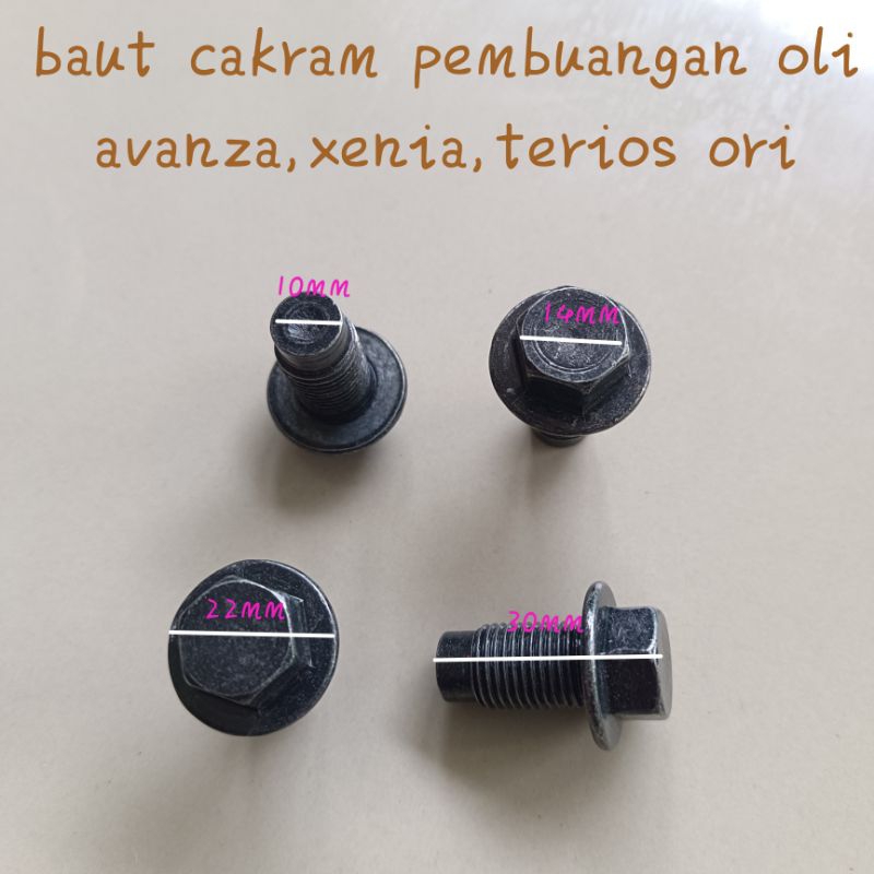 BAUT CARTER PEMBUANGAN OLI MESIN TOYOTA AVANZA,XENIA,RUSH ORI