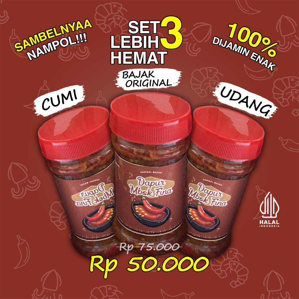 

VARIAN HEMAT // SAMBAL BAJAK ORIGINAL / SAMBAL CUMI / SAMBAL UDANG