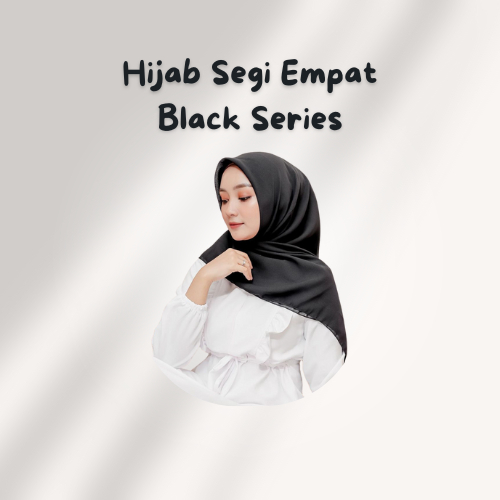 Kerudung Segi Empat Polos "Warna Hitam" / Hijab Segi Empat Polos