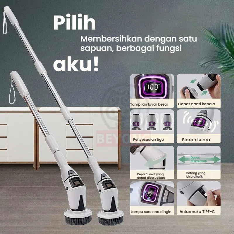 JKL Xiaomi 2025 Sikat Pembersih Elektrik 10IN1 Sikat Kamar Mandi Otomatis Multifungsi Electric