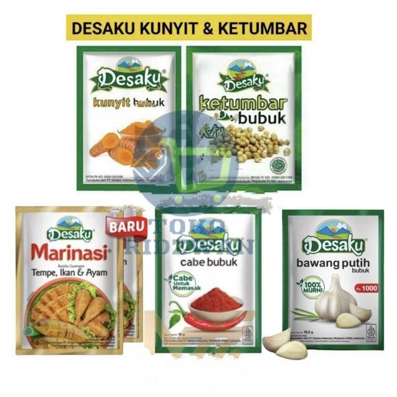 

DESAKU MARINASI KUNYIT CABAI BAWANG PUTIH KETUMBAR Renteng SACHET BUMBU DAPUR