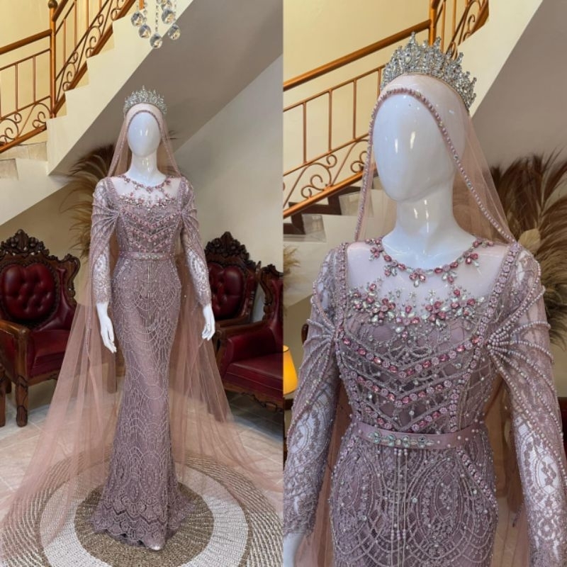 Kebaya pengantin akad santili premium | Kebaya pengantin akad full payet | Baju akad nikah | Baju ak