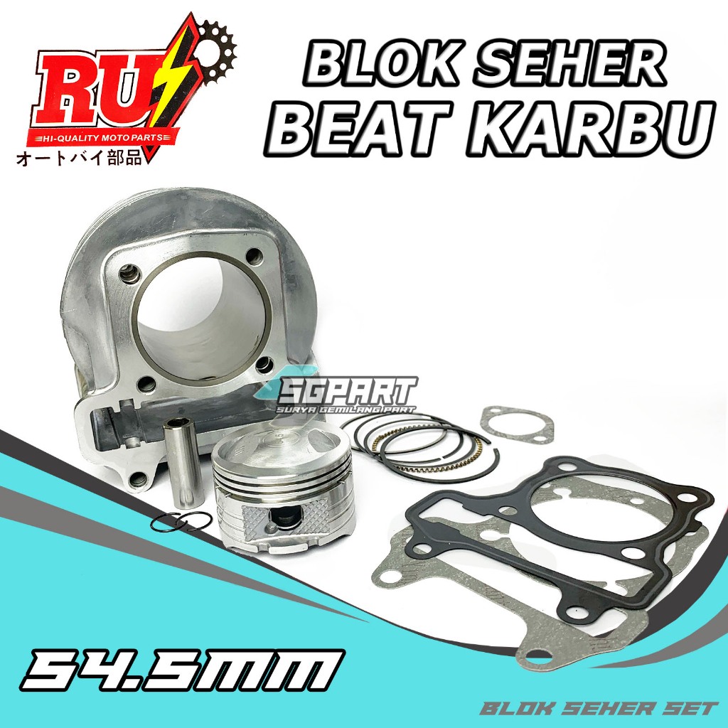 Blok Boring Seher SET  BEAT KARBU BORE UP 54.5 mm RUI 130 CC BEAT KARBU ,SPACY KARU, SCOOPY KARBU KV