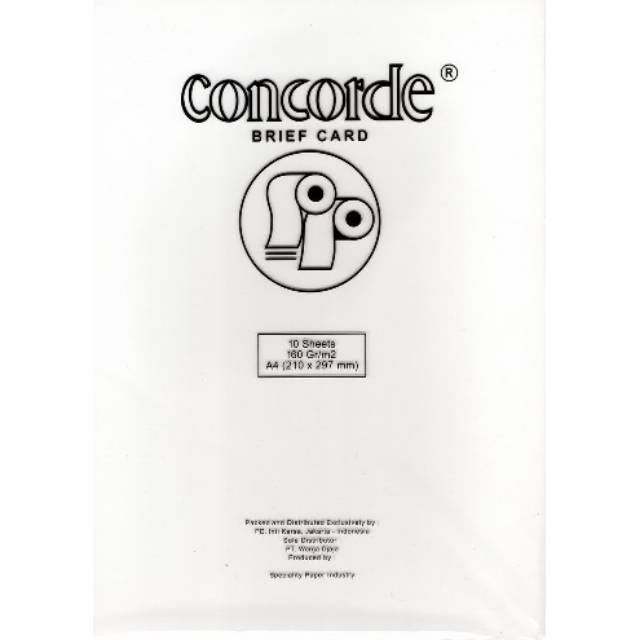 

PROMO MURAH KERTAS CONCORDE A4 160 GR #80401 ( 1 PACK ISI 10 LEMBAR )