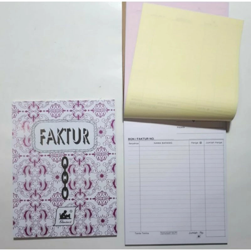 

Bon Faktur Rangkap 3 Besar Standard Isi: 25 sets Banyak baris: 19 baris Ukuran buku: 21.5 x 16 cm atau 1/2 dari folio
