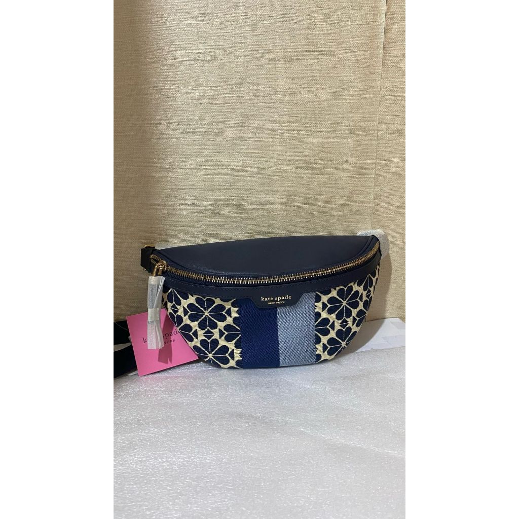 Kate spade spade flower jacquad stripe medium belt bag