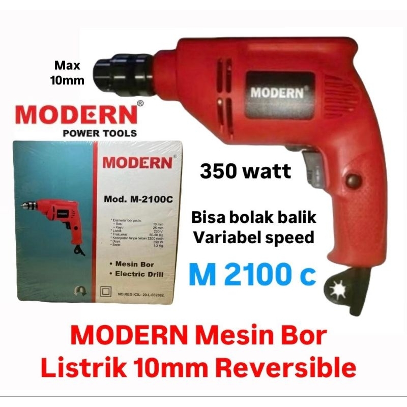 bor listrik modern 10mm bolak balik reversible