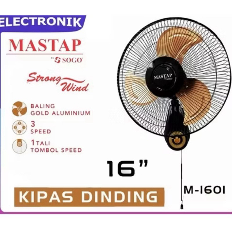 kipas dinding besi TORNADO WALL FAN MASTAP M-1601 16inch/KIPAS ANGIN DINDING BESI 16inch Murah