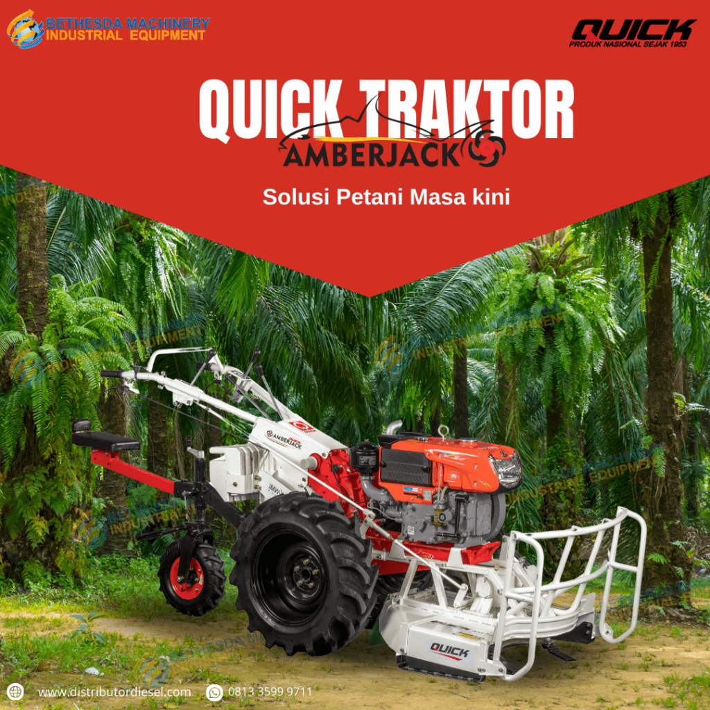 Mesin Traktor QUICK AMBERJACK Lengkap Diesel Kubota 11 PK RD 110DI-2T