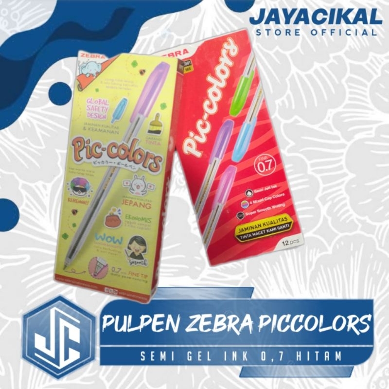 

[PROMO‼️] Pulpen ZEBRA Pic-Colors 0.7 mm | Paket 12 pcs | Pulpen Warna-Warni Lucu & Halus