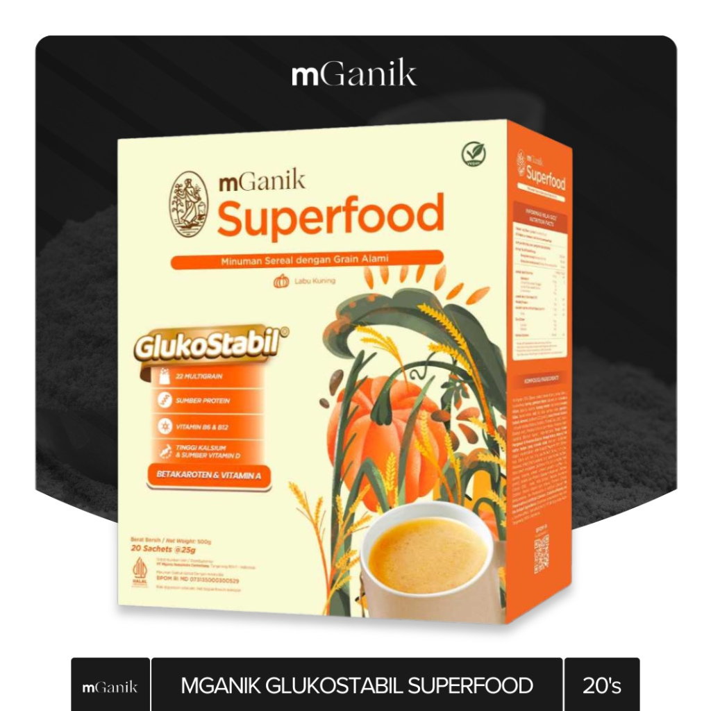 

MGanik GlukoStabil Superfood – Sereal Multigrain Labu Kuning 20 Sachet