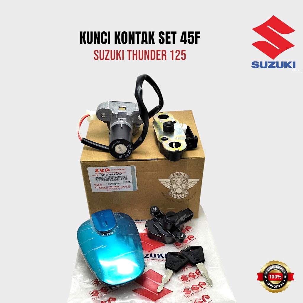 Kunci Kontak Thunder 125 Set Komplit Original Suzuki Keyset Suzuki Thunder 125 Kunci Kontak 45F