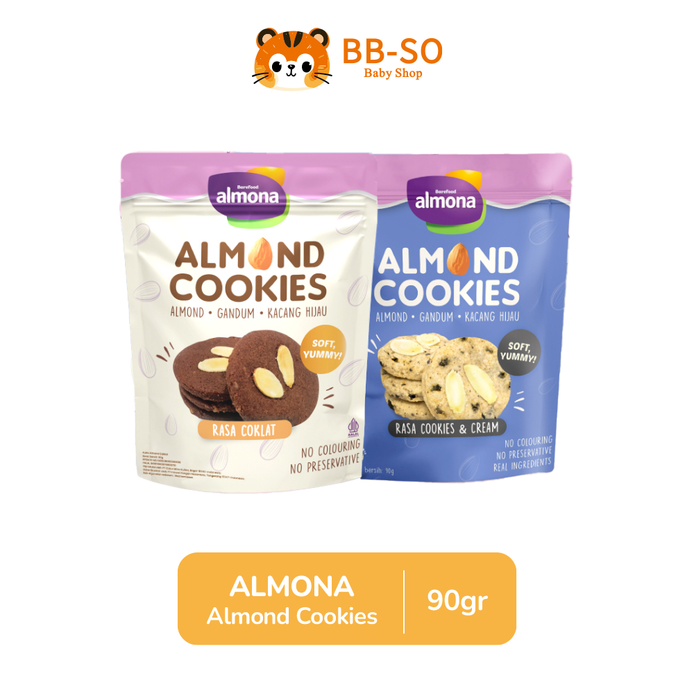 

Almona Almond Cookies 90gr - Chocolate Snack Sehat - No Preservative - No Coloring